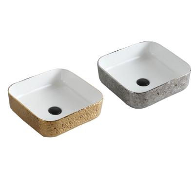 China 2020 Modern Basin Bathroom Products Wash Basin Gold / Sliver Ceramic / Rose Gold Basin With Different Colors for sale