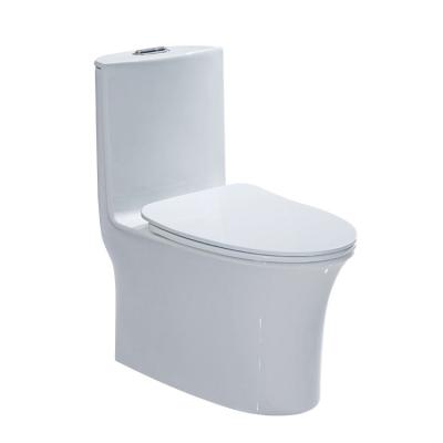 China Automatic Operation Bathroom WC Toilet Floor Mounting Sanitary WC Strap 220mm One-Piece Toilet Seat Cover For India for sale