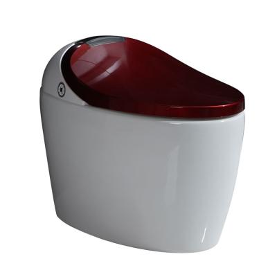 China New Design Automatic Operation Bathroom Ceramic Red Color Auto Wash Tankless Smart Toilet for sale