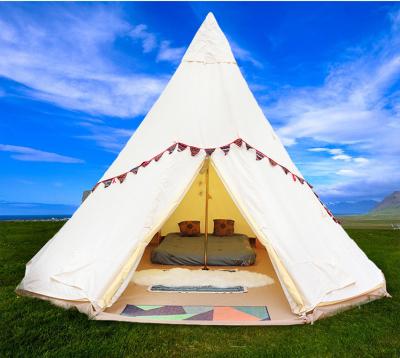 China Waterproof And Rust Resistant Canvas Teepee Tents Glamping Camping Tent For Party for sale