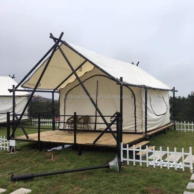 China Hotel wooden outdoor tents outdoor rainproof glamping luxury tent for sale