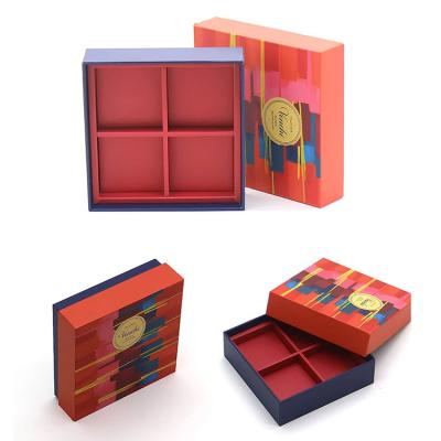 China Red print macaron candy chocolate gift box packaging  paper grids packaging food grade chocolate box for sale