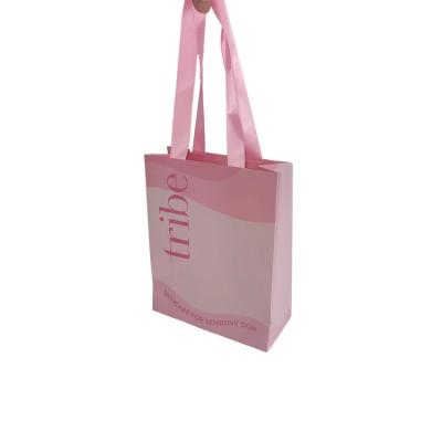 China Custom jewelry velvet pouch small packaging light pink craft paper bag for jewelry for sale