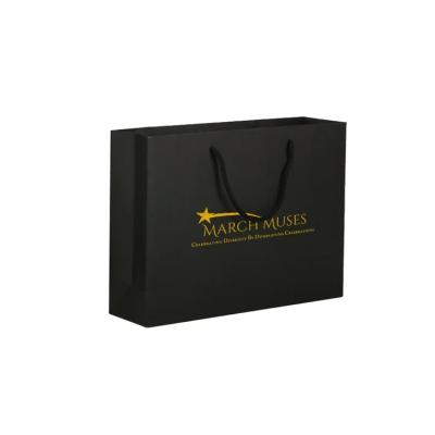 China Personalised plain paperbag cardboard carrier black gift bags for small business for sale