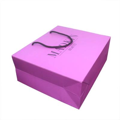 China Customized printed iredescent taschen logo purple to go paper gift bags with handles for sale