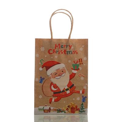 China Custom Creative Goodie Christmas Kraft Paper Gift Bag with Your Own Logo for Xmas Decorative Party for sale