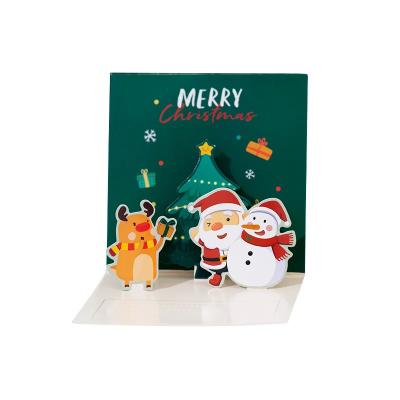 China 2022 ins felices cumpleaños tarjetas de felicitación bendición pequeñas personalizadas escritas a mano 3D pop up tarjetas de Navidad en venta