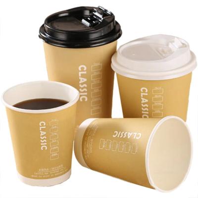 China Bicchierini Caffe 8oz/12oz/14oz/16oz/22oz papieren koppen wegwerp kraft dubbele wand papieren koppen voor warme dranken Te koop