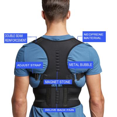 China Neoprene Back Braces Adjust Magnet / Magnetic Posture Corrector Back Support Pose Back Corrector Support For Men for sale