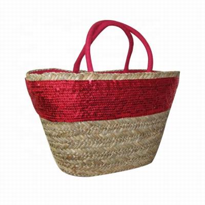 China 100% Eco-friendly Woman Beach Straw Weave Basket Tote Bags for sale