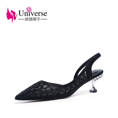 China H135 Genuine Leather Women Lightweight Handmade Net Heeled Elegant High Shoes Wholesale for sale