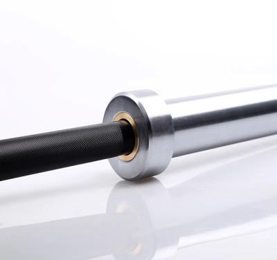 China Universal 20kg Chrome Steel Barbell Bar 2.2m Long IWF Barbell Weightlifting Rods Standard 8 Bearing Bars for sale