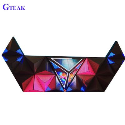 China Indoor P5 led dj table triangle booth for sale