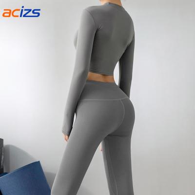 China Breathable Breathable Ladies Soft Long Sleeve Yoga Set High Quality Tracksuits For Sexy Women Fitness Clothing for sale