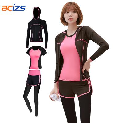 China Wholesale Breathable Women Yoga Wear Running Breathable Gym Set Sports Fitness Sportswear Plaid Eco-friendly Waterproof Adults Plus Size Light Weight for sale