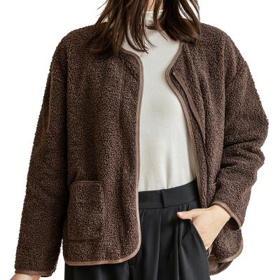 China Wholesale Warm Women's Jacket Zipper Fleece Pocket Jacket Thin Women's Casual Loose Cardigan Sweater Waterproof Warm Women's Jacket for sale