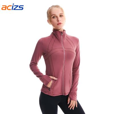 China Custom Made Breathable Sportswear Women Fitness Yoga Jacket Ladies Long Sleeve Gym Running Top Women Training for sale