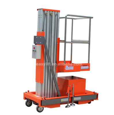 China Lightweight/Portable Smart 8m Single Mast Aluminum Lift with Forklift Hole and Hook Easy for Transportation for Cleaning and Outdoor Advertising Work for sale