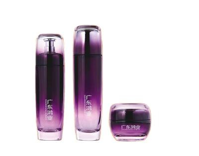 China Purple Glass Cosmetic Bottle And Square Cosmetic Airless Glass Cosmetic Bottle Jar for sale