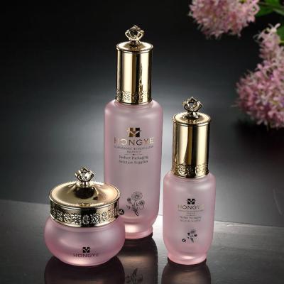 China Personal Care Glass Cosmetic Maker Jar And Bottle Set for sale