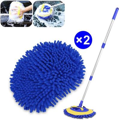 China Business/Luxury Long Handle Car Cleaning Duster Kit Head Microfiber Car Wash Brush Scratch-Free Replacement for sale