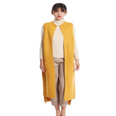 China Anti-wrinkle Autumn Winter Korean High Quality 2023 New Product Invests Sleeveless Knitted Cardigan Sweater Women for sale