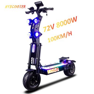 China Foldable Scooter Adults Top FLJ 14inch 60V 72V 8000W Double Motor 2wheels Fat Tire Unisex Powerful Electric Scooter e Inventory Enough for sale