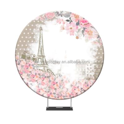 China Easy Assemble New Design Hot Selling Products Circle Birthday Party Tension Cloth Wedding Backdrop Around Stand Tab for sale