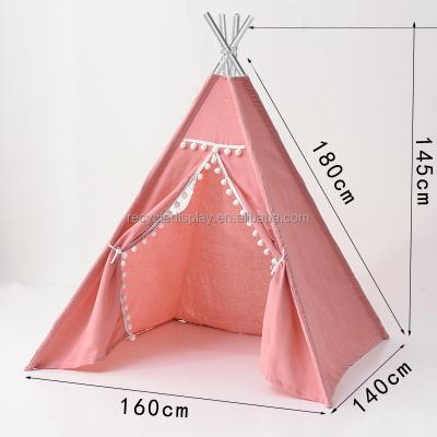 China New Folding Teepee Tent for Kids Foldable Kids Play Tents Canvas Theater House Toys for Girls and Boys Children's Tent for sale