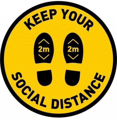 China Waterproof+Eco-friendly Safe Social Distancing Floor Stickers Marker Stand Here Floor Sign Decal Sticker Distance Ground Sticker for sale