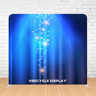 China 8*8FT D120x Aluminum Free Standing Portable Double Sides SEG LED Fabric Frameless Thin Fabric Advertising Light Box for sale