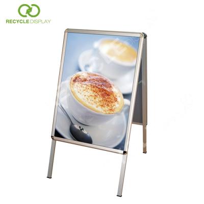 China Outdoor plastic and aluminum material aluminum sandwich board sidewalk sign double sided show one view for sale