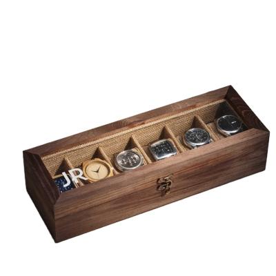 China China Custom Watch Storage Case For Him Wooden Box For 6 Watches Wooden Watch Storage Gift Box for sale