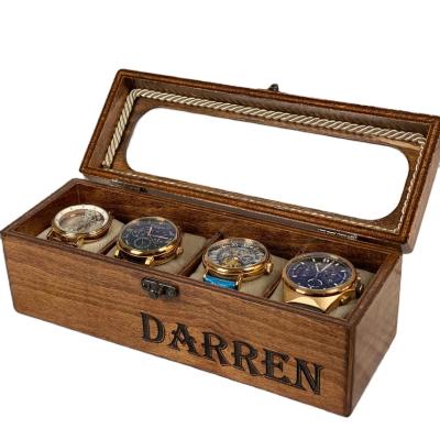 China China Watch Organizer Wood Box for 4 Watches Watch Storage Wooden Gift Box for sale