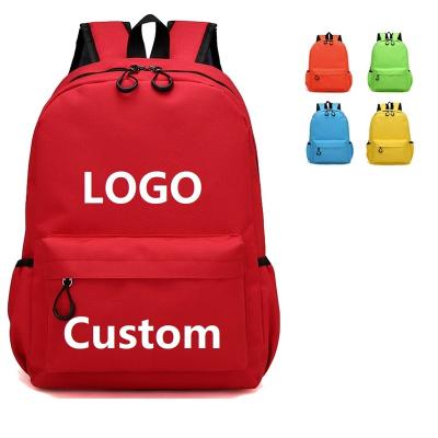 China Free Sample Small Quantity 14inch Waterproof Custom Solid Color Bags Teenagers Polyester Material Kids School Backpack for sale