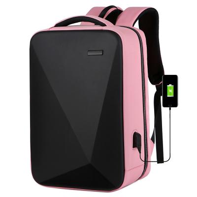 China With USB Silk Screen Printing Custom Stock Hard Shell Waterproof Large Capacity Business Travel Laptop Backpack Available for sale