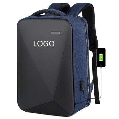 China With USB Logo Business Backpack Men Bag 15.6 Inch Hard Shell Travel Laptop Backpack Custom Made for sale