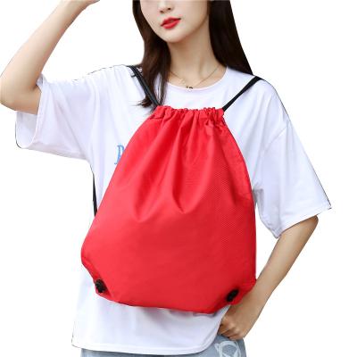 China 17 Inch School Goods Waterproof Asian Polyester String Bag 18 Inch Leak Proof Red Color Webbing Packet Bag Strong Material for sale