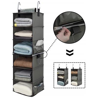 China Casual Ready To Ship Oxford Cloth Foldable Storage Hanging Bag Cut Into Two Wardrobe Hanging Bag Clothes Closet Storage Bag Hanging Bag for sale