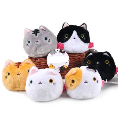 China Free Sample Realistic Cute Car Running Decoration Cute Sandbag Cat Doll Gift Kitten Plush Round Toy for sale