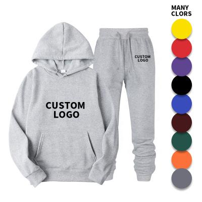 China 2021 New Arrival Custom Men's Cotton Anti-Wrinkle Logo Fleece Plain Blank Hoodie Unisex Oversized Sweatshirt With Jogers Set for sale