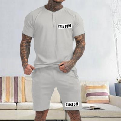 China OEM Breathable High Quality Mens Short Sleeve Summer Sports Tracksuit Beach Wear Shorts Sets T-Shirt With Shorts Twin Sets for sale