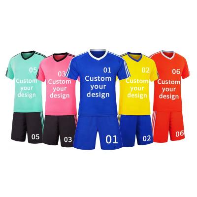 China Breathable Soccer Jersey Dress Custom Mens Football Uniform Tank Tops Shirt Shorts Two Piece Set Sport Teams Knitted Fabric Tank Top for sale