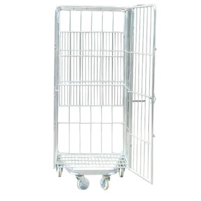 China China Supermarket Metal Shopping Trolley Cart Tools 4 Doors Storage Trolley Metal Roll Container for sale