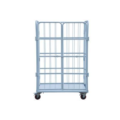 China Metal Tool Cart Folding Door Trolley All Metal Rolling Trolley With Wheel for sale