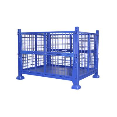 China Storage Pallet Cage Large Strong Metal Collapsible Cage Wire Mesh Cage for sale