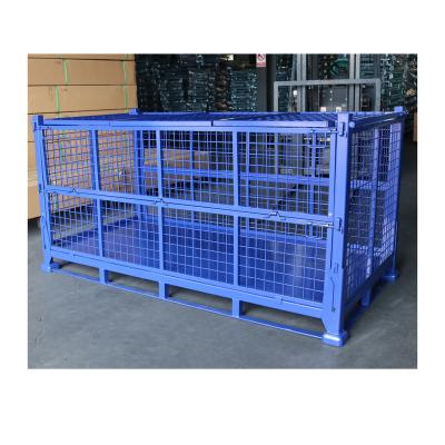 China Various Styles Warehouse Collapsible Durable Big Bin Safety Welded Wire Mesh Cages for sale