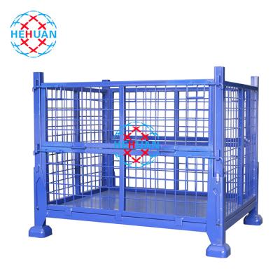 China Stacking Foldable Wire Mesh Container Stackable Mesh Cage Pallet Mesh Container for Sale for sale