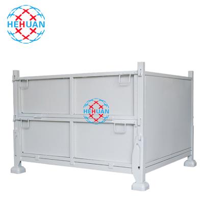 China Hot Selling New Style Storage Ordinary Material Box Foldable Stackable Iron Sheet Cage for sale