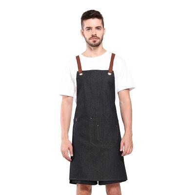 China Cheap Wholesale Modern Essential Simplicity Pocket Italian Logo Designer Custom Denim Barista Aprons for sale